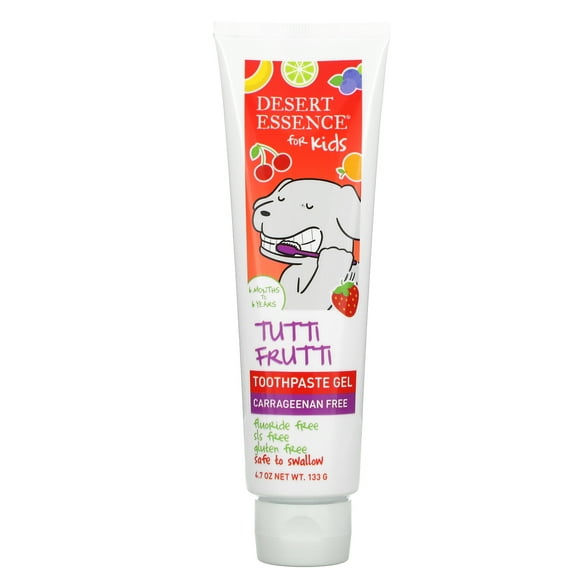 Desert Essence Kids, Toothpaste Gel, 6 Months to 6 Years, Tutti Frutti, 4.7 oz (133 g)
