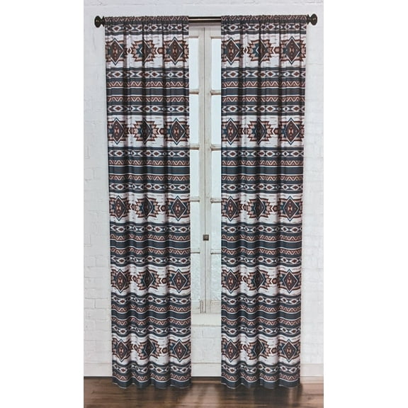 DESERT SAGE Southwest Geometric Window Curtain Panel Pair, 84" Long, by DeLeon