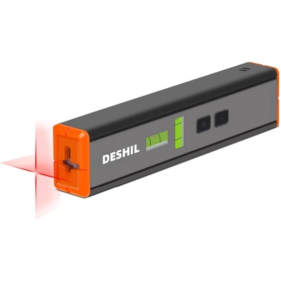 DESHIL Magnetic Torpedo Laser Level, 15ft Cross Line Range with Bubble Vials for Home Improvement