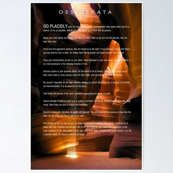 DESIDERATA Antelope Canyon UNFRAMED Poster, 8x12