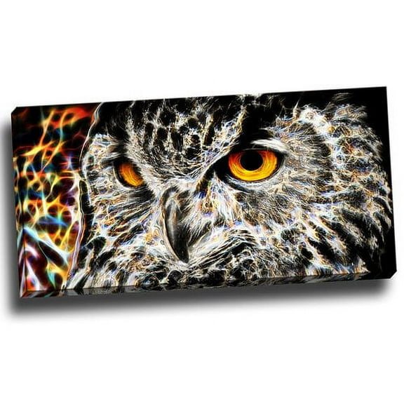 DESIGN ART A Real Hoot Owl Animal Canvas Art (Multiple Sizes) 32 in. wide x 16 in. high
