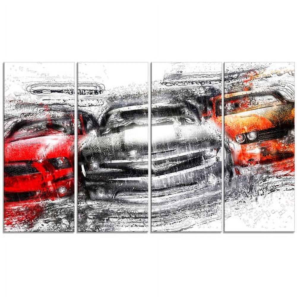 DESIGN ART American Street Race Large Gallery Wrapped Canvas