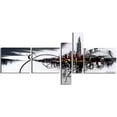 thumbnail image 1 of DESIGN ART  "Black & White Cityscape" 66 x 36-inch 5-panel Canvas Art Print, 1 of 2