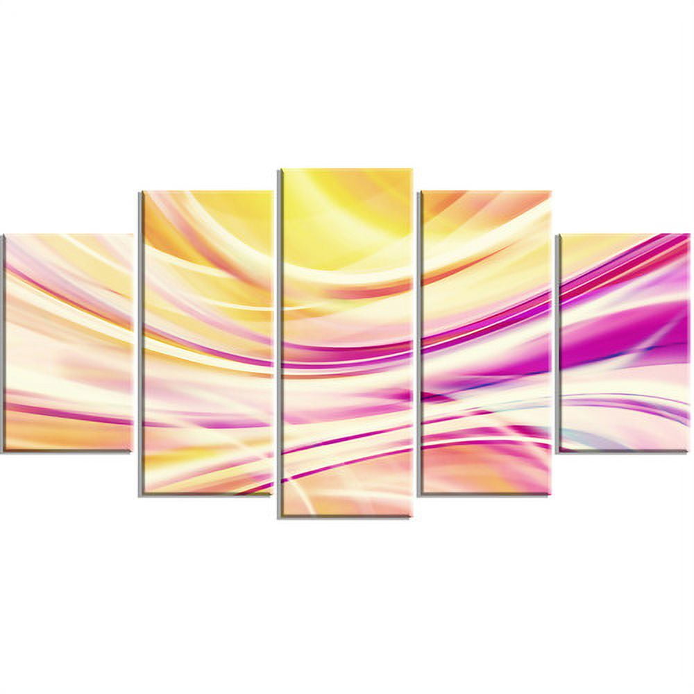 DESIGN ART Candy Stripes Canvas Print Set - Multi-color 60 in. wide x 32 in. high - 5 Panels Diamond Shape