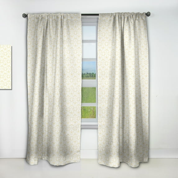 DESIGN ART Designart 'Abstract Geometrical ' Mid-CenturyCurtain Single Panel 52 in. wide x 120 in. high - 1 Panel 120 Inches