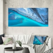 DESIGN ART Designart "Aerial View Of Glacier Rivers Iceland II" Modern Canvas Wall Art Print 60 in. wide x 28 in. high