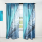 DESIGN ART Designart 'Aerial View Of Glacier Rivers Iceland II' Modern Curtain Panels 52 in. wide x 95 in. high - 1 Panel