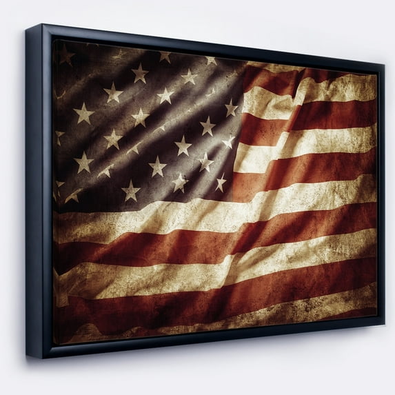 DESIGN ART Designart 'American Flag' Contemporary Framed Canvas Art Print