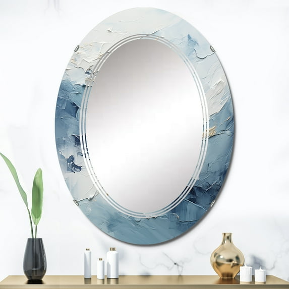 DESIGN ART Designart "Antartica Abstract Tundra Bold II" Modern Wall Mirror 24in.x36in.
