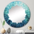 thumbnail image 1 of DESIGN ART Designart "Aqua Lagoon II" Abstract Landscape Modern Wall Mirror 24in.x24in., 1 of 4