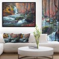 thumbnail image 1 of DESIGN ART Designart 'Autumn Mountain Waterfall Long View' Landscape Photography Framed Canvas Print, 1 of 5