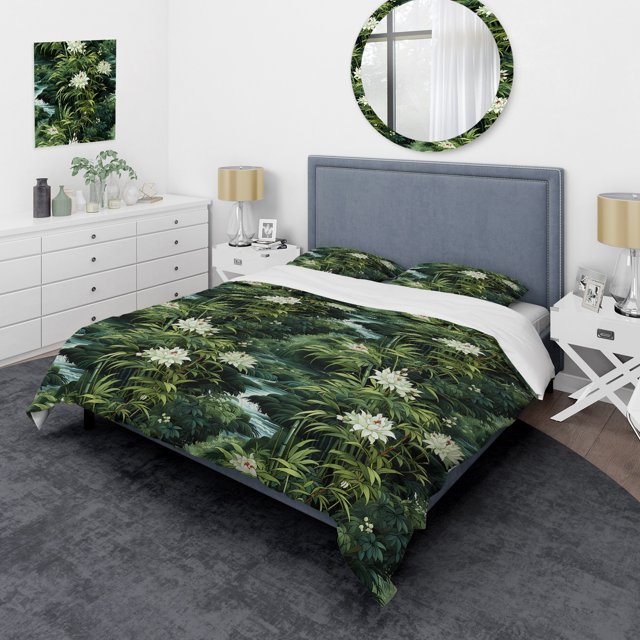 DESIGN ART Designart "Bamboo Forest Allure" Abstract Bedding Cover Set
