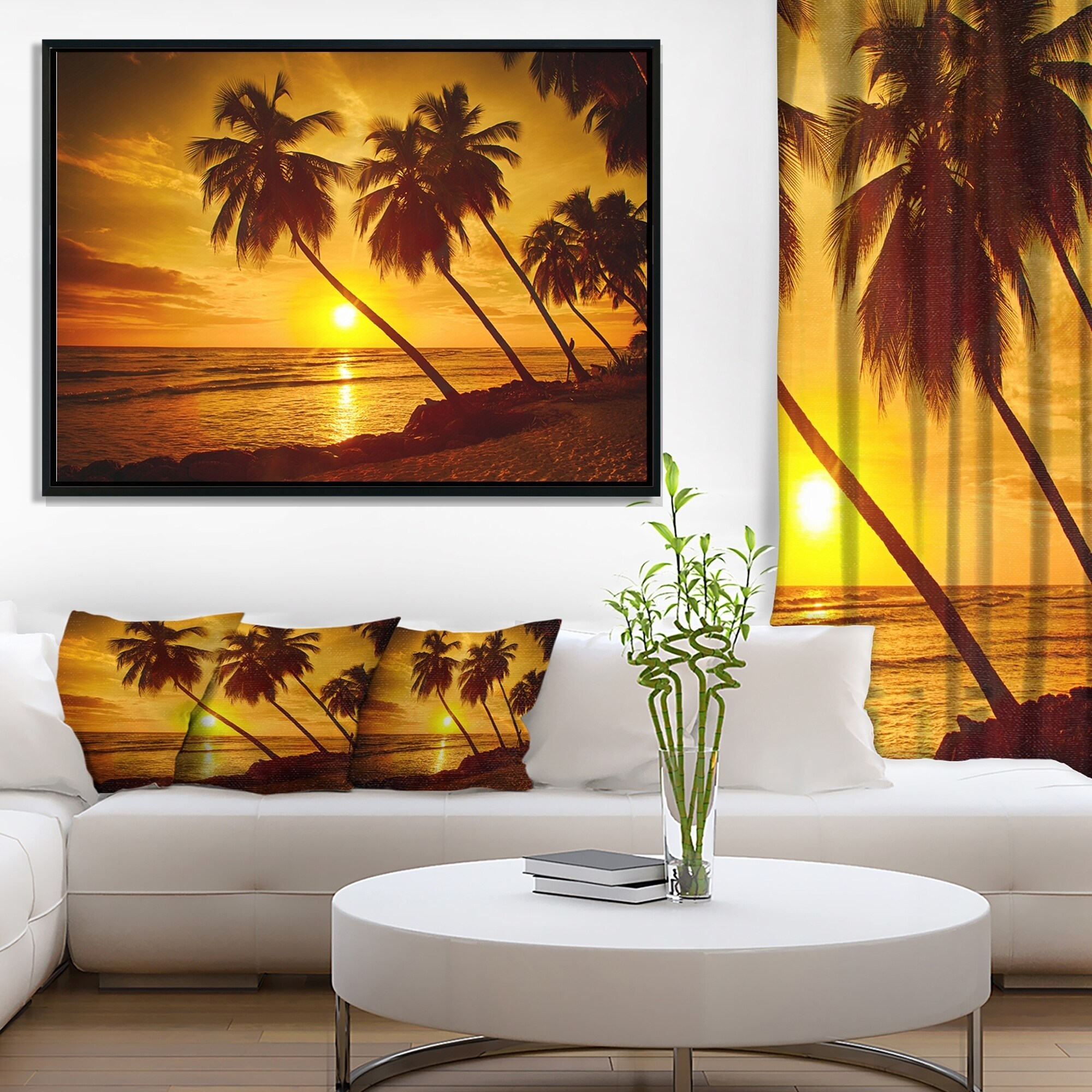 DESIGN ART Designart 'Beach Sunset in Island Barbados' Modern Seascape