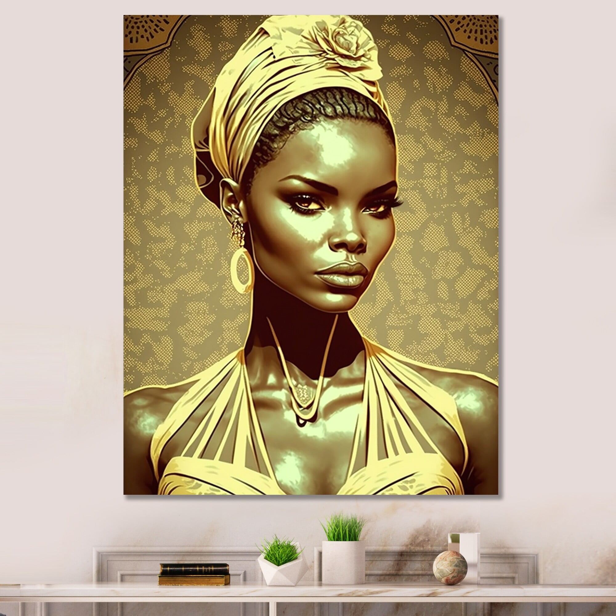 Design Art Designart Beautiful Retro African American Model Vi African American Woman Wall Art 7152