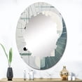 thumbnail image 1 of DESIGN ART Designart "Beige Teal Suprematism Spatial Harmonies I" Abstract Modern Wall Mirror 24in.x36in., 1 of 4