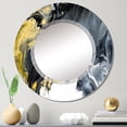 thumbnail image 1 of DESIGN ART Designart 'Black And Gold Creative Abstract' Printed Modern Wall Mirror 24in.x24in., 1 of 5