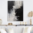 thumbnail image 1 of DESIGN ART Designart "Black And White Delicate Brushstrokes Ii" Abstract Marble Canvas Prints 12 in. wide x 20 in. high, 1 of 5
