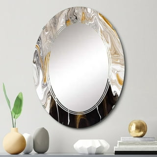 24 Round Wall Mirror Marble - Threshold