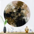 thumbnail image 1 of DESIGN ART Designart "Black Chaos V" Abstract Metal Round Wall Art 36x36 - Disc of 36 Inch, 1 of 5