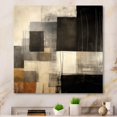 thumbnail image 1 of DESIGN ART Designart "Black Mid Century Fusion Ii" Modern Midcentury Canvas Wall Art 16 in. wide x 16 in. high, 1 of 5