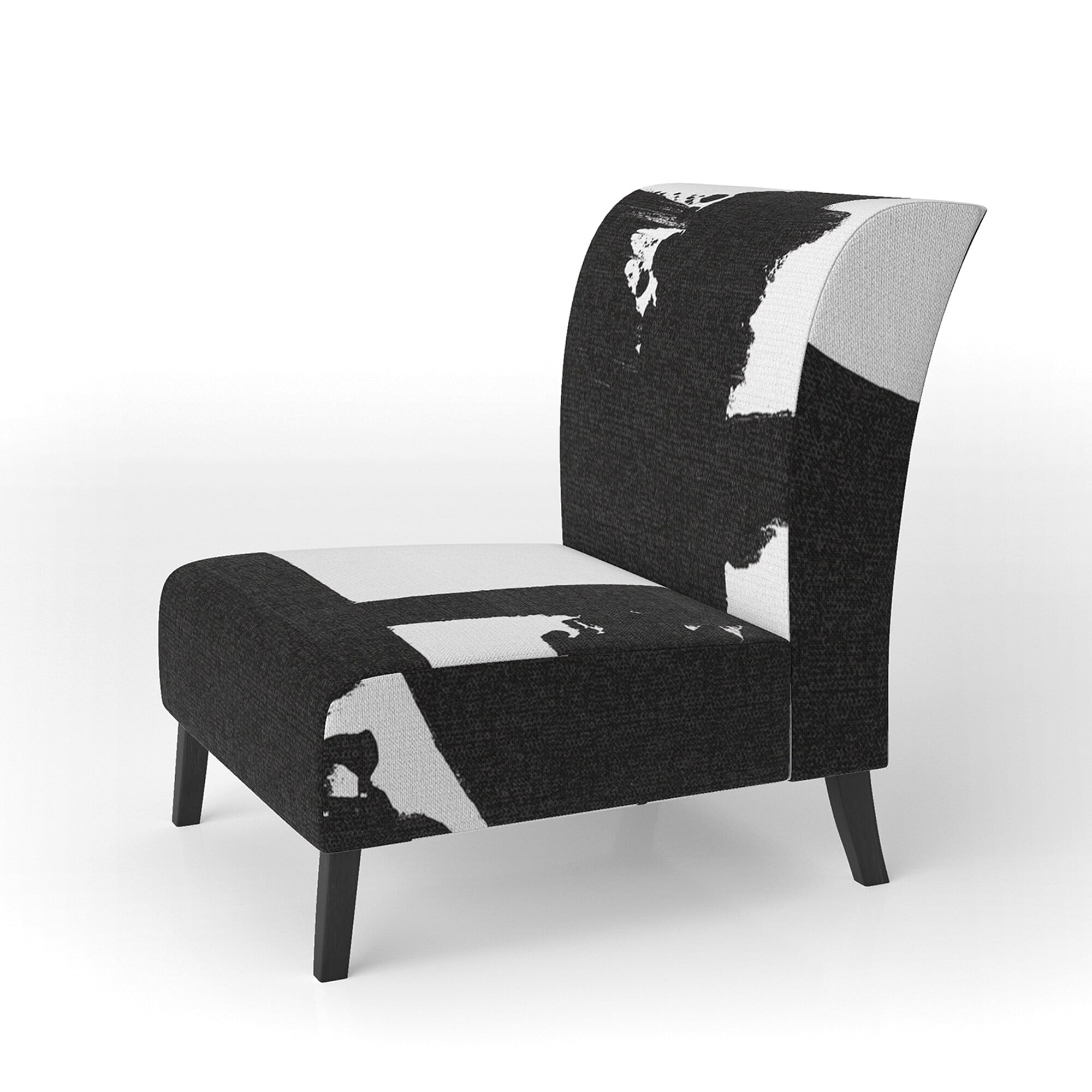 DESIGN ART Designart "Black & White Crossing Paths I" Upholstered