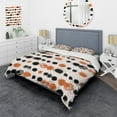 thumbnail image 1 of DESIGN ART Designart 'Black and Orange Polka Dots' Modern Duvet Cover Comforter Set Twin Cover + Comforter + 1 Sham 3 Piece, 1 of 5