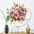 thumbnail image 1 of DESIGN ART Designart "Blooming Vintage Flowers V" Floral Metal Round Wall Art 16x16 - Disc of 16 Inch, 1 of 5