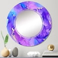 thumbnail image 1 of DESIGN ART Designart 'Blue And Purple Luxury Abstract Fluid Art' Printed Modern Wall Mirror 24in.x24in., 1 of 5