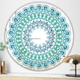 thumbnail image 1 of DESIGN ART Designart 'Blue Mandala' Printed Bohemian and Eclectic Oval or Round Wall Mirror 32in.x32in., 1 of 5