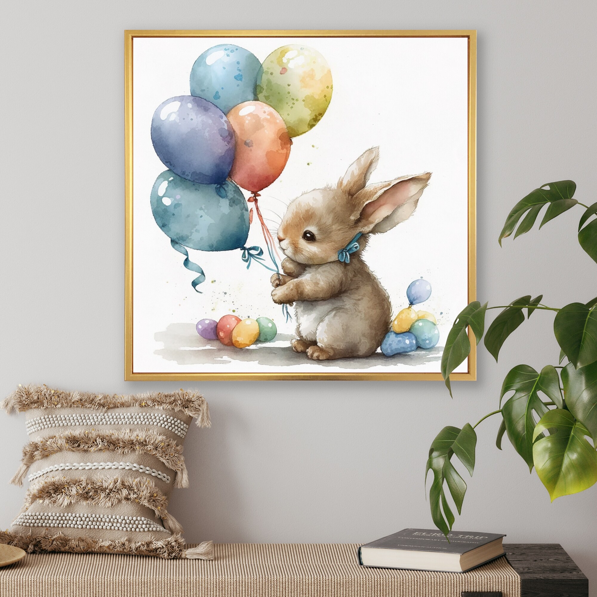 DESIGN ART Designart "Brown Illustration Detailed Baby Rabbit" Animals