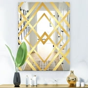 DESIGN ART Designart 'Capital Gold Essential 26' Printed Glam Decorative Modern Mirror 27.6 in. wide x 39.4 in. high