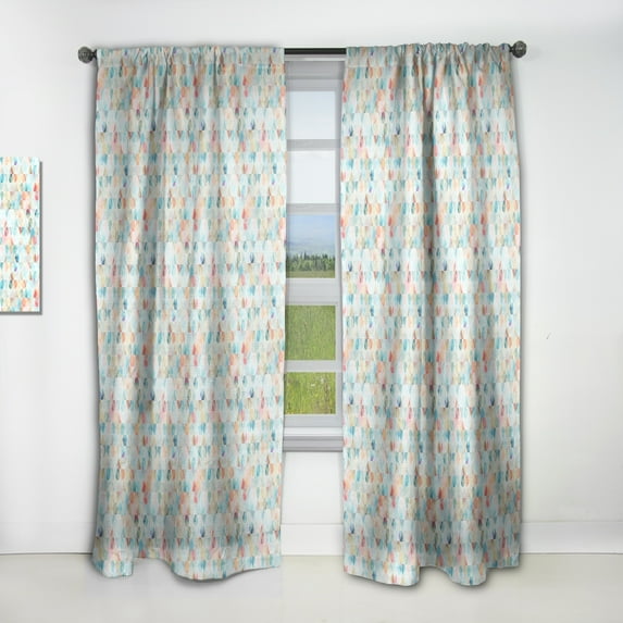 DESIGN ART Designart 'Cell Diamond Pattern' Modern Curtain Single Panel 52 in. wide x 84 in. high - 1 Panel 84 Inches