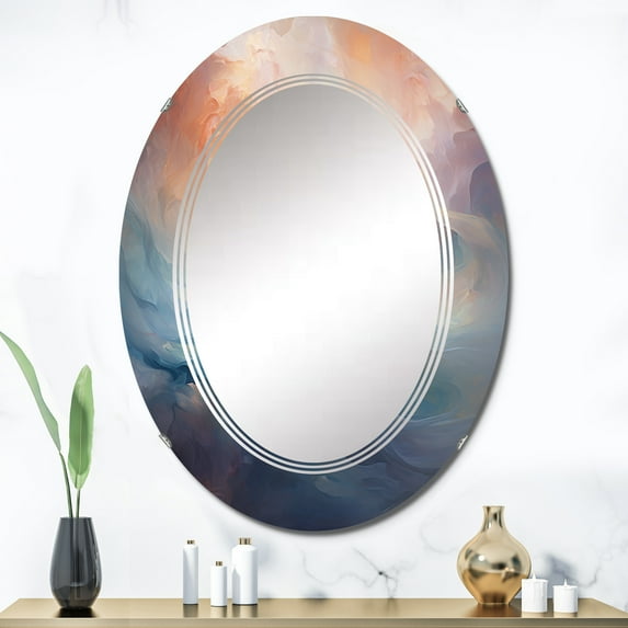 DESIGN ART Designart "Colorful 0 Meditation Harmony Of Being" Portrait Modern Wall Mirror 24in.x36in.