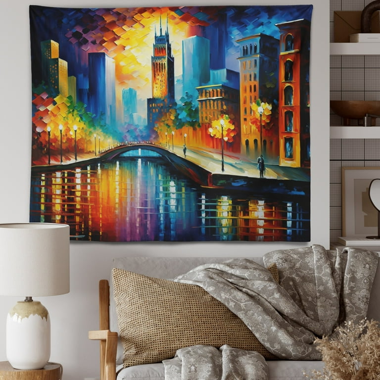 DESIGN ART Designart Colorful Chicago Downtown City Wall