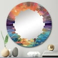 thumbnail image 1 of DESIGN ART Designart "Colorful Harbor Serenity III" Coastal Modern Wall Mirror 24in.x24in., 1 of 4