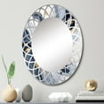 thumbnail image 1 of DESIGN ART Designart "Dark Blue and Gold Strokes XXIV" Fractals Modern Wall Mirror 20in.x30in., 1 of 4