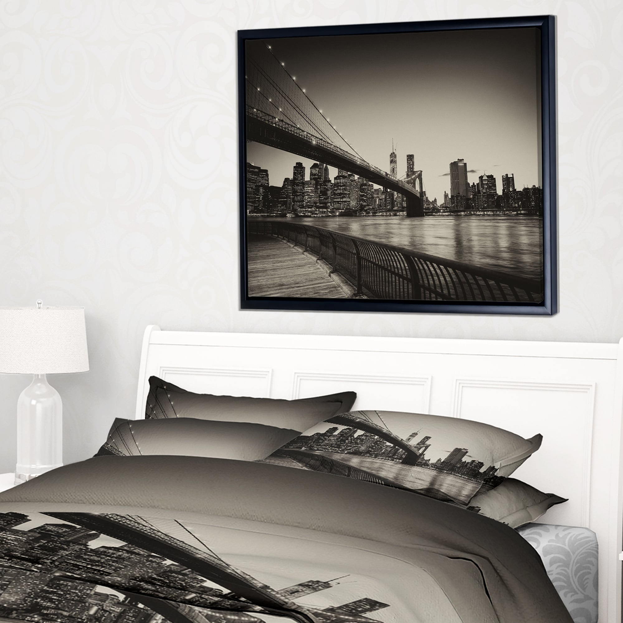 DESIGN ART Designart 'Famous Landmark of Brooklyn Bridge' Cityscape