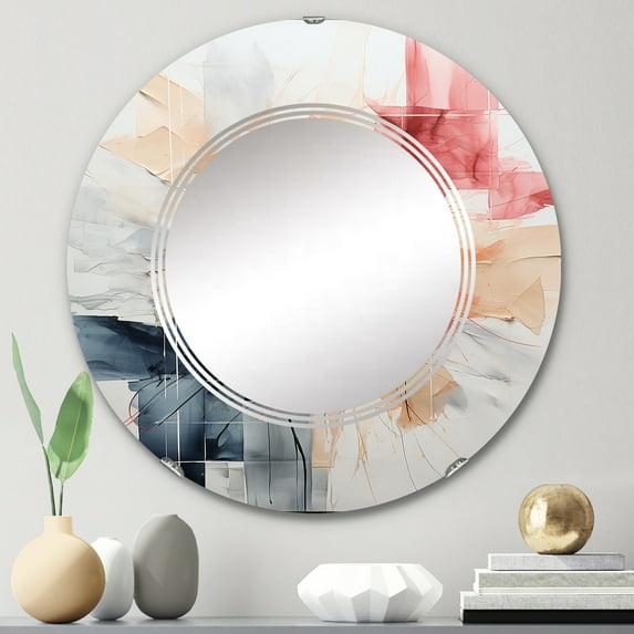 DESIGN ART Designart "Fashion Calvin K Geometric Glam II" Fashion Modern Wall Mirror 24in.x24in.