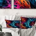thumbnail image 1 of DESIGN ART Designart "Futuristic Striped Fusion I" Abstract Printed Throw Pillow 18 x 18, 1 of 5