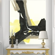 DESIGN ART Designart "Glam Black and Yellow I" Modern & Contemporary Premium Canvas Wall Art 12 in. wide x 20 in. high