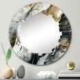 thumbnail image 1 of DESIGN ART Designart "Gold Black Veins Of Color I" Abstract Modern Wall Mirror 24in.x24in., 1 of 4
