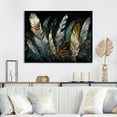 thumbnail image 1 of DESIGN ART Designart "Gold Feather Glamour Iv" Glam Feather Canvas Print 20 in. wide x 12 in. high, 1 of 5