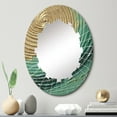 thumbnail image 1 of DESIGN ART Designart "Gold Green Surreal Spirals" Abstract Spirals Modern Wall Mirror 20in.x30in., 1 of 4