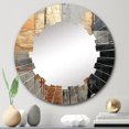 thumbnail image 1 of DESIGN ART Designart "Gold Grey Gleaming Geometry I" Abstract Collages Modern Wall Mirror 24in.x24in., 1 of 4