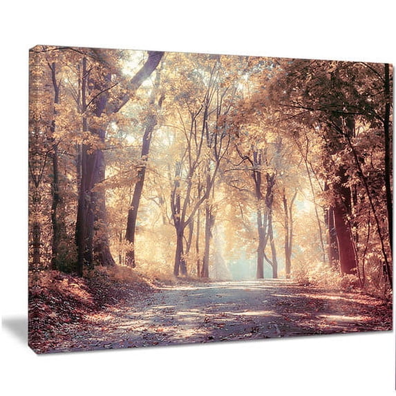 DESIGN ART Designart "Golden Autumn Beautiful Forest" Landscape Artwork Canvas Print 40 in. wide x 30 in. high - 1 Panel
