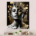 thumbnail image 1 of DESIGN ART Designart "Golden Fluidity Of Womanhood I" Modern Woman Metal Wall Art 16 in. wide x 32 in. high, 1 of 5