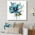 thumbnail image 1 of DESIGN ART Designart "Green Blue Hibiscus Blossoms" Floral Hibiscus Wall Decor 36 in. wide x 36 in. high, 1 of 5