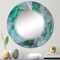 thumbnail image 1 of DESIGN ART Designart 'Green Luxury Abstract Fluid Art II' Printed Modern Wall Mirror 24in.x24in., 1 of 5