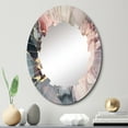 thumbnail image 1 of DESIGN ART Designart "Grey and Pink Tender Liquid Ink Art II" Fractals Modern Wall Mirror 20in.x30in., 1 of 4