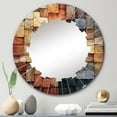 thumbnail image 1 of DESIGN ART Designart "Hardedge Art Earthy Euphony II" Abstract Modern Wall Mirror 24in.x24in., 1 of 5